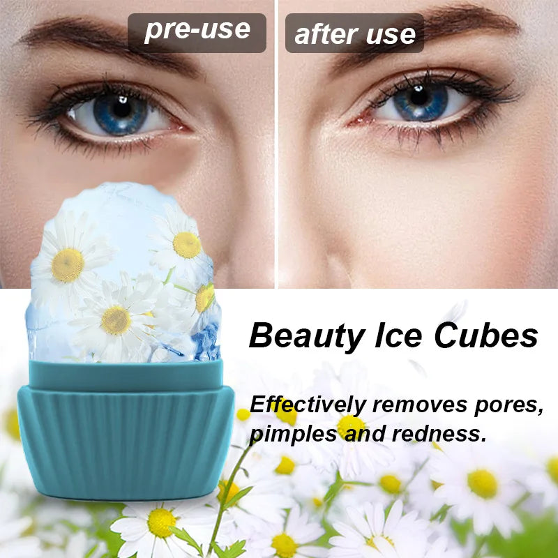 Silicone Ice Facial Roller Face Lifting Contouring Tools Ice Cube Trays Ice Globe Balls Eye Face Massager Beauty Skin Care Tool