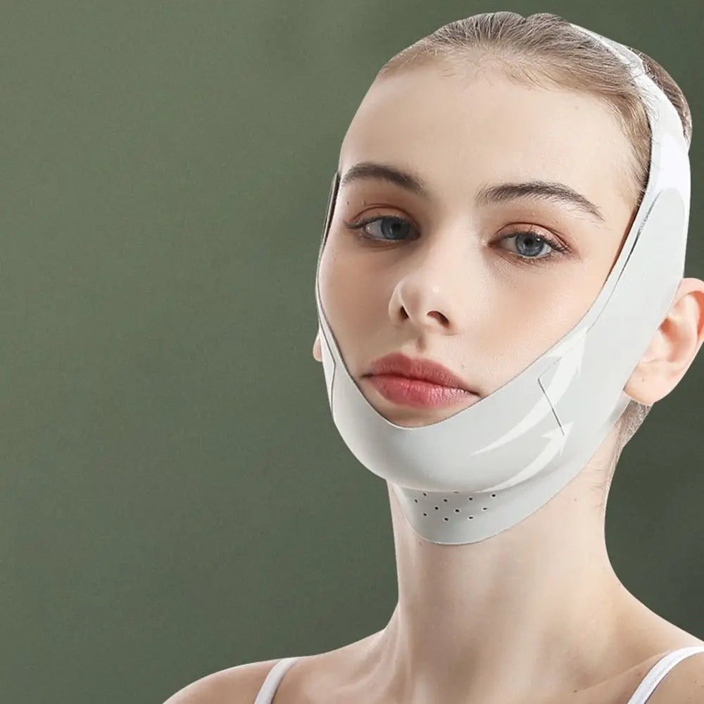 Portable Adjustable Face Lifting Belt Breathable V Shaped Facial Lifting Strap Resuable Cooling Chin Up Mask Skin Care